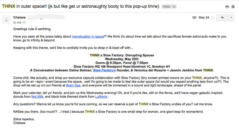 Illustration for article titled A Celebration of the Beautiful, Lightly Deranged PR Emails We Get From Period Undie-Makers Thinx